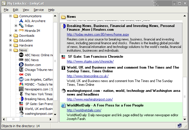 Bookmarks collection - LinkyCat - Bookmarks manager
