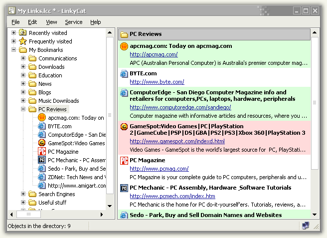 LinkyCat - Bookmarks manager - LinkyCat automatically checks websites for updates and availability.